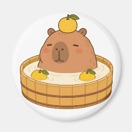 Íman Ímã Cute Capybara Yuzu Bath Onsen Kawaii