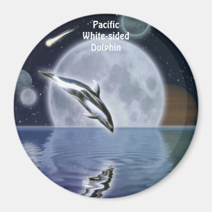 Íman Ímã da arte da fantasia do GOLFINHO, da LUA & do