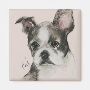 Íman Ímã da arte do cão de Boston Terrier