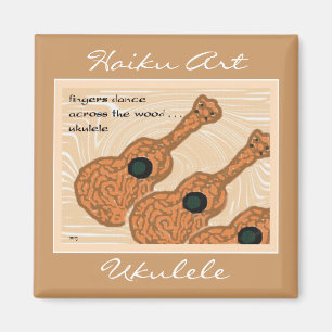 Íman Ímã da arte dos haicais do Ukulele