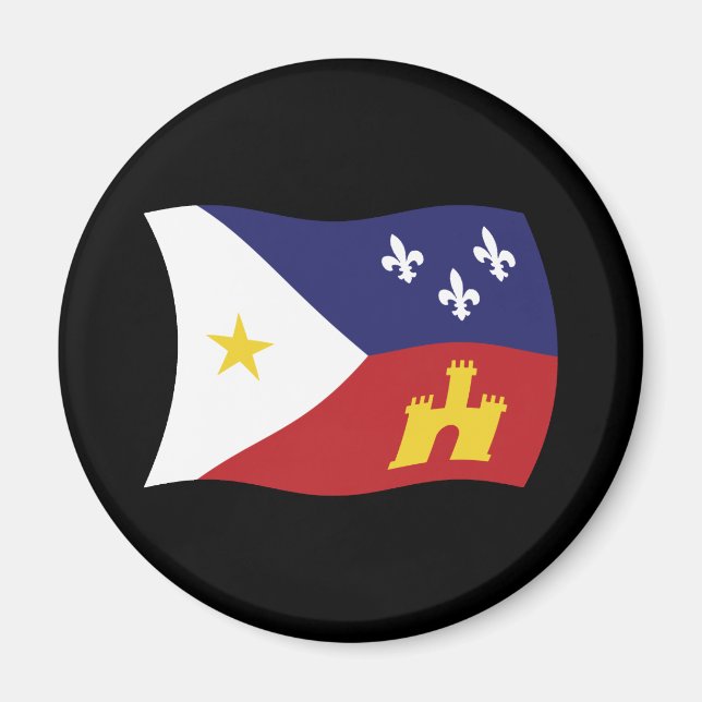 Íman Ímã da Bandeira da Acadiana (Frente)