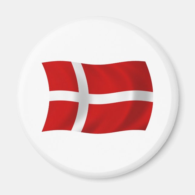 Íman Ímã da Bandeira da Dinamarca (Frente)
