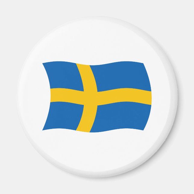 Íman Ímã da Bandeira da Suécia (Frente)