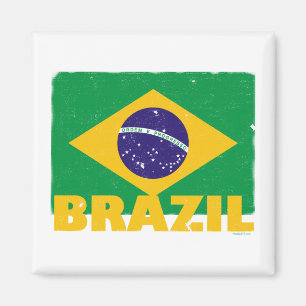 Íman Ímã da bandeira de Brasil do vintage