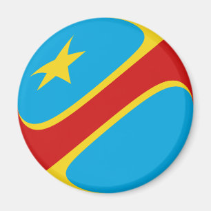 Íman Ímã da bandeira de Congo-Kinshasa Fisheye