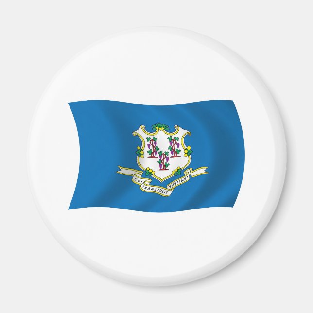 Íman Ímã da Bandeira de Connecticut (Frente)