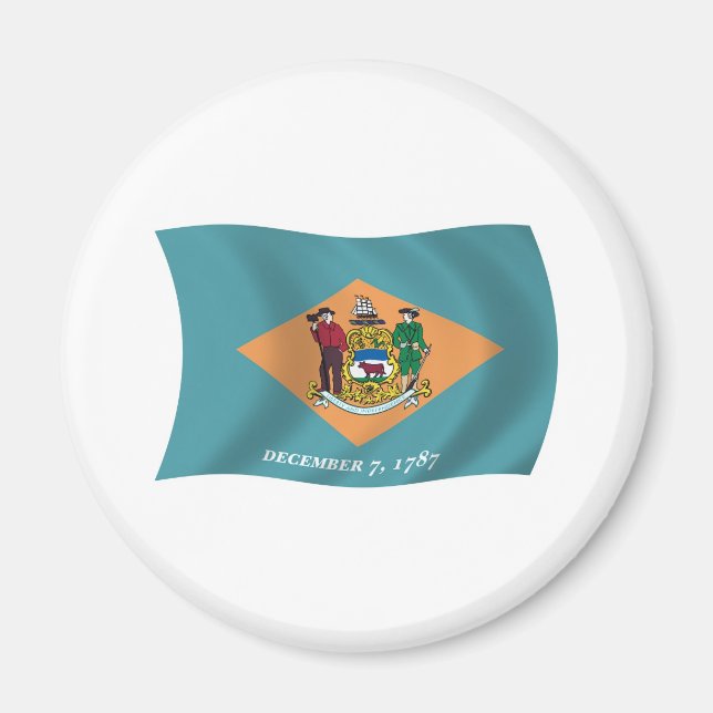 Íman Ímã da Bandeira de Delaware (Frente)