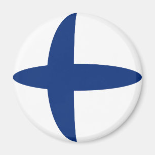 Íman Ímã da bandeira de Finlandia Fisheye