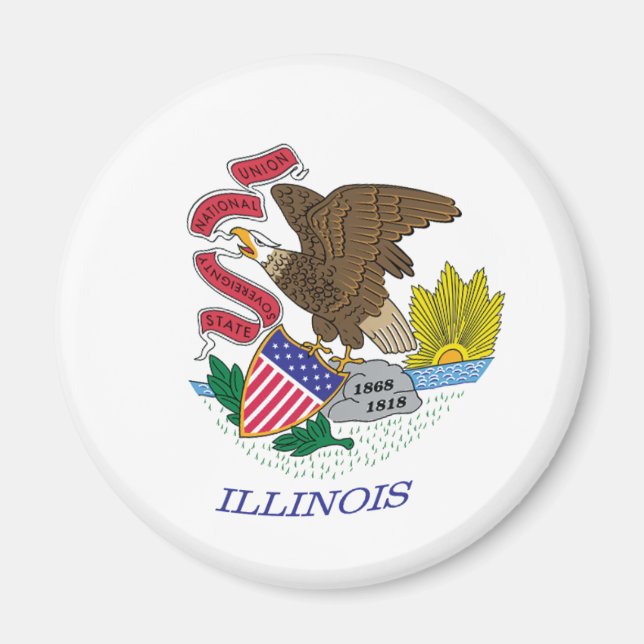 Íman Ímã da Bandeira de Illinois (Frente)