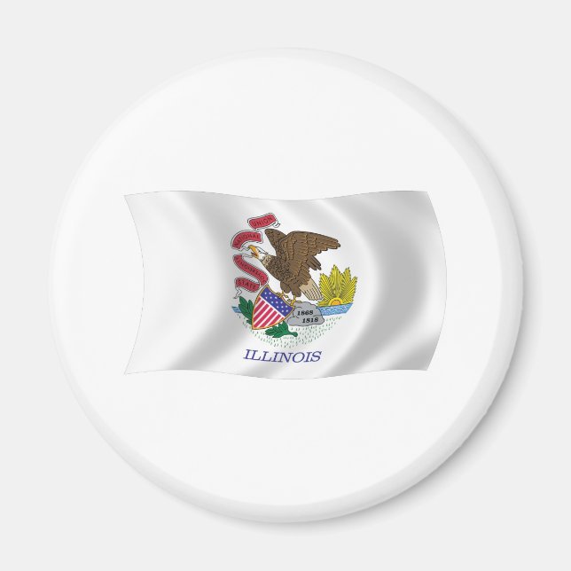 Íman Ímã da Bandeira de Illinois (Frente)