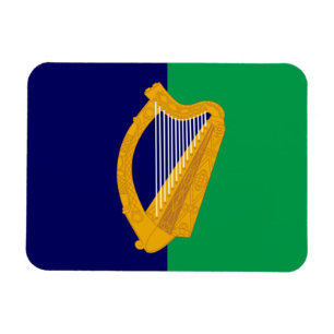 Íman Ímã da bandeira de Ireland - harpa no azul & no