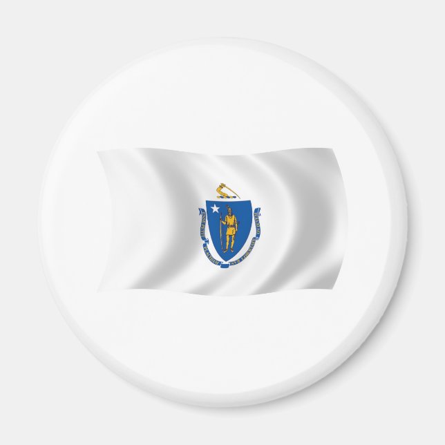 Íman Ímã da Bandeira de Massachusetts (Frente)