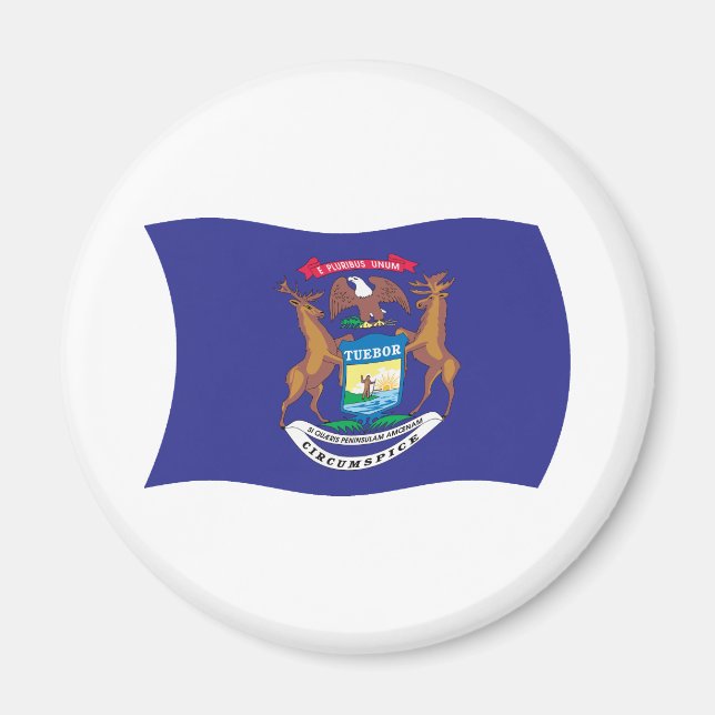 Íman Ímã da Bandeira de Michigan (Frente)