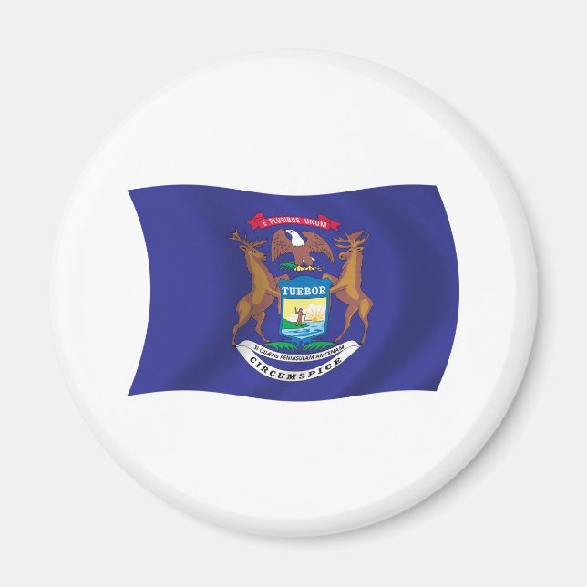 Íman Ímã da Bandeira de Michigan (Frente)
