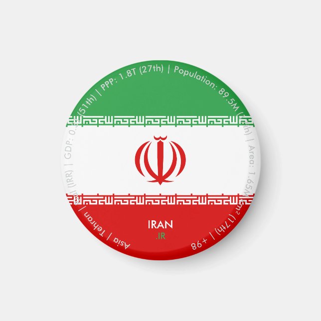 Íman Ímã da Bandeira do Irã (Frente)