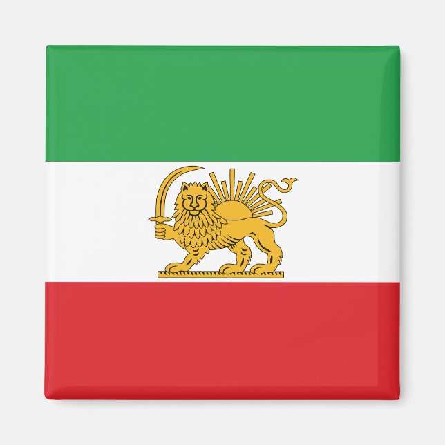 Íman Ímã da Bandeira do Irã Leão e Sol Xá do Irã (Frente)
