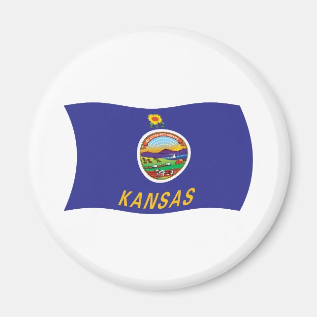 Íman Ímã da Bandeira do Kansas (Frente)