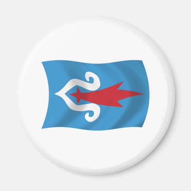 Íman Ímã da Bandeira do Povo Ainu (Frente)