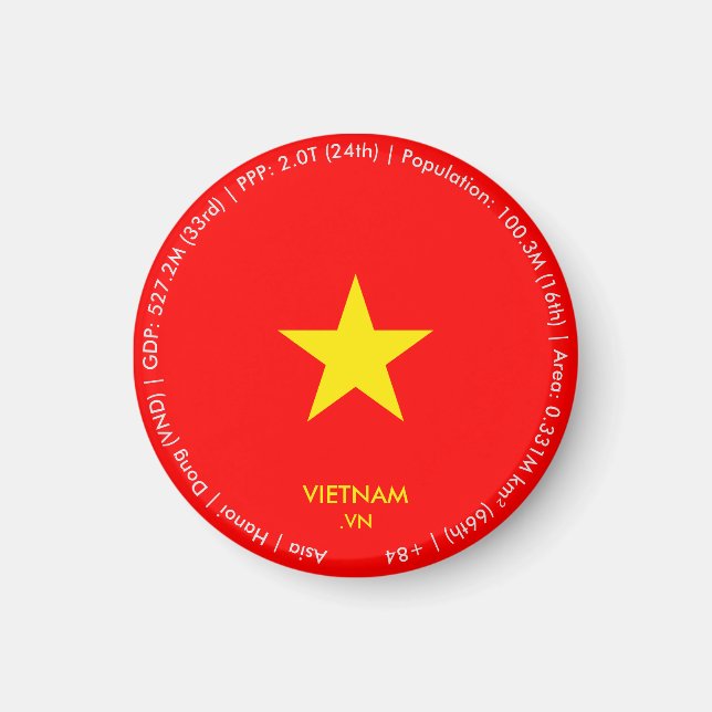 Íman Ímã da Bandeira do Vietnã (Frente)