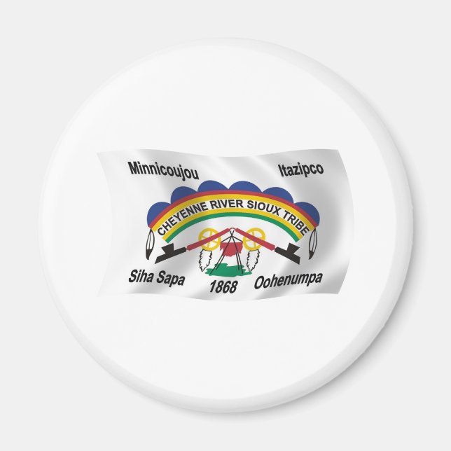 Íman Ímã da Bandeira Sioux do Rio Cheyenne (Frente)