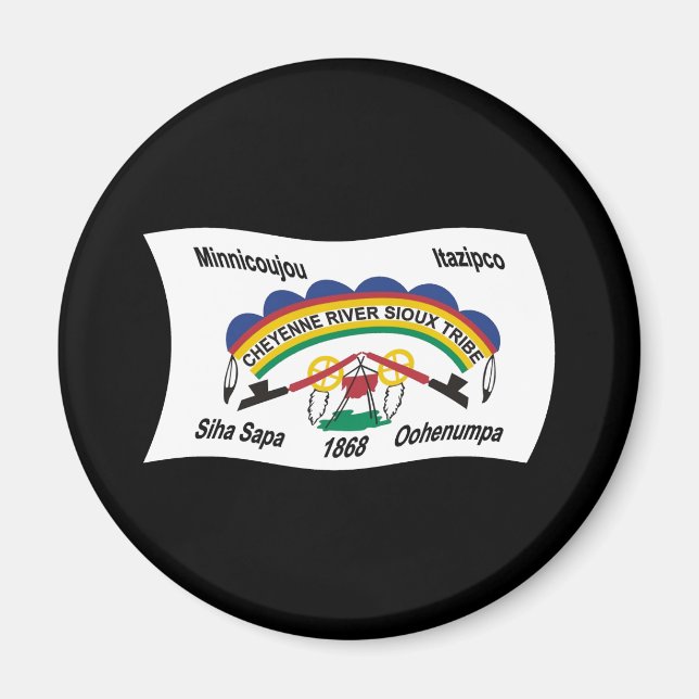 Íman Ímã da Bandeira Sioux do Rio Cheyenne (Frente)