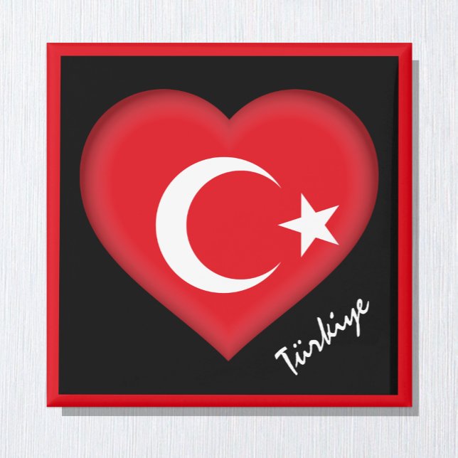 Íman Ímã da bandeira turca, Coração, viagem, Türkiye (Criador carregado)