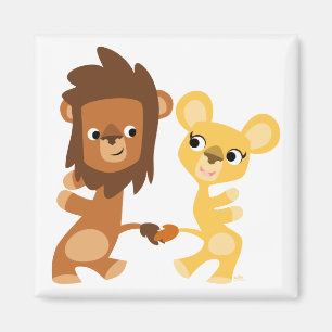 Íman Ímã da dança do leão e da leoa dos desenhos