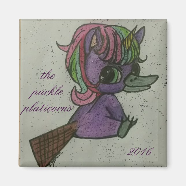 Íman ímã da equipe Purkle Platicorns (Frente)
