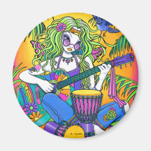 Íman Ímã da fada do Hippie da guitarra do arco-íris