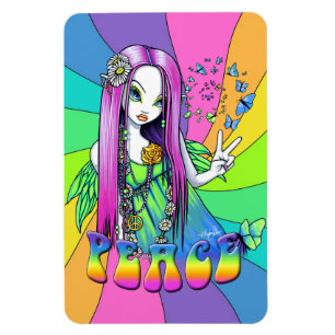 Íman Ímã da fada do Hippie do arco-íris da paz de Ch