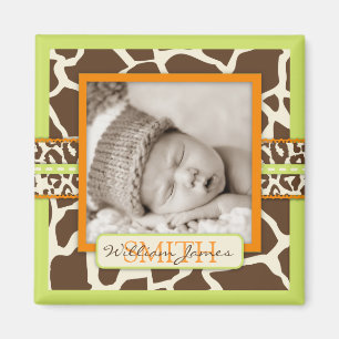 Íman Ímã da foto do verde do menino do safari