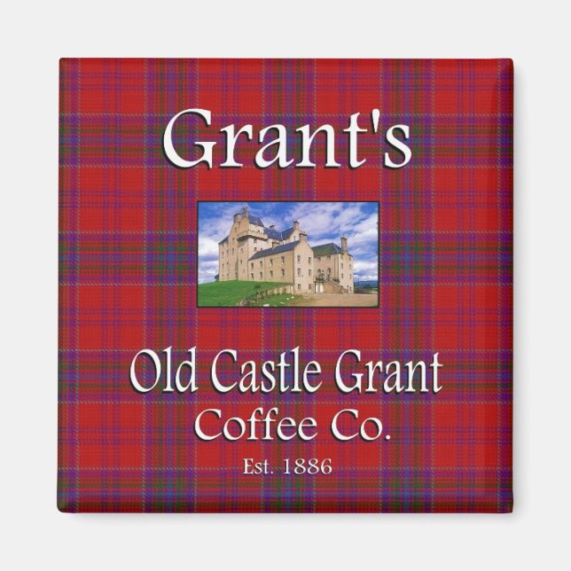 Íman Ímã da Grant's Old Castle Grant Coffee Co. (Frente)