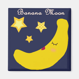 Íman Ímã da lua da banana (quadrado)