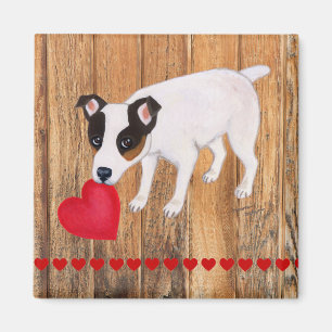 Íman Ímã da madeira dos namorados de Jack Russell