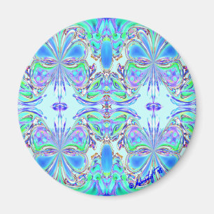 Íman "Ímã da mandala azul da borboleta"