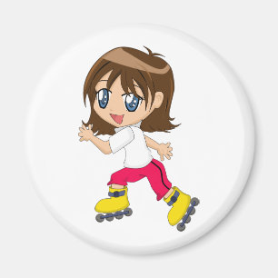 Íman Ímã da menina de Rollerblading