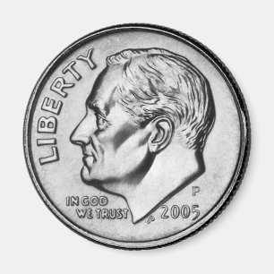 Íman Ímã da moeda da moeda de dez centavos do FDR