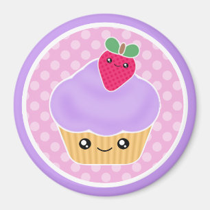 Íman Ímã da morango do cupcake de Kawaii