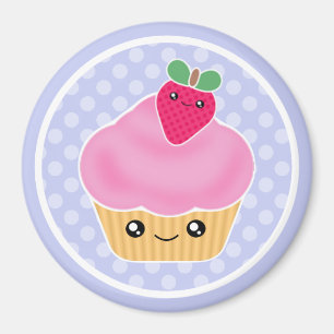 Íman Ímã da morango do cupcake de Kawaii