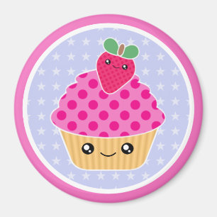 Íman Ímã da morango do cupcake de Kawaii