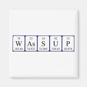 Íman Ímã da palavra da mesa periódica de Wassup