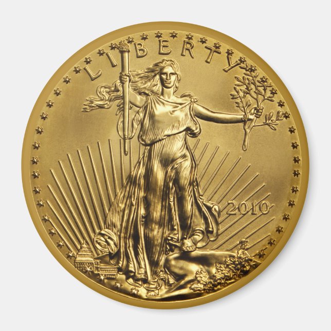 Íman Ímã da Senhora Liberdade Peça de Ouro US (Frente)