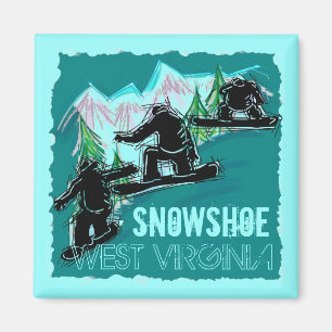 Íman Ímã da snowboarding da cerceta de West Virginia 