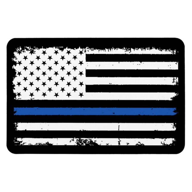Íman Ímã da Thin Blue Line para Carros e Caminhões (Horizontal)