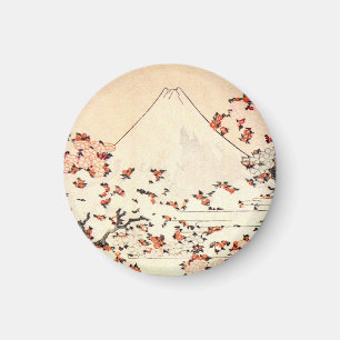 Íman Ímã das flores de cerejeira de Hokusai Monte Fuj