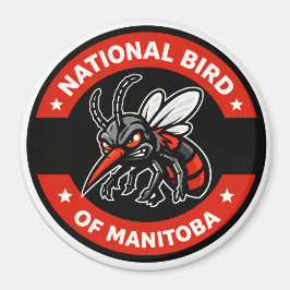 Íman Ímã de 3" do Pássaro Nacional de Manitoba Mosquito