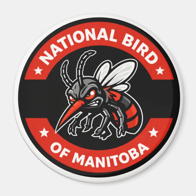 Íman Ímã de 3" do Pássaro Nacional de Manitoba Mosquito (Frente)