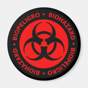Íman Ímã de advertência do Biohazard vermelho