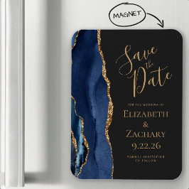 Íman Ímã de Agate Azul Naval Dourado Escuro para Salvar