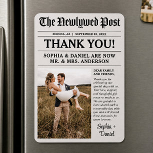 Íman Ímã de Agradecimento de Casamento de Jornal Único
